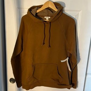 NWT Goodthreads Washed Fleece Pullover Hoodie cocoa brown
